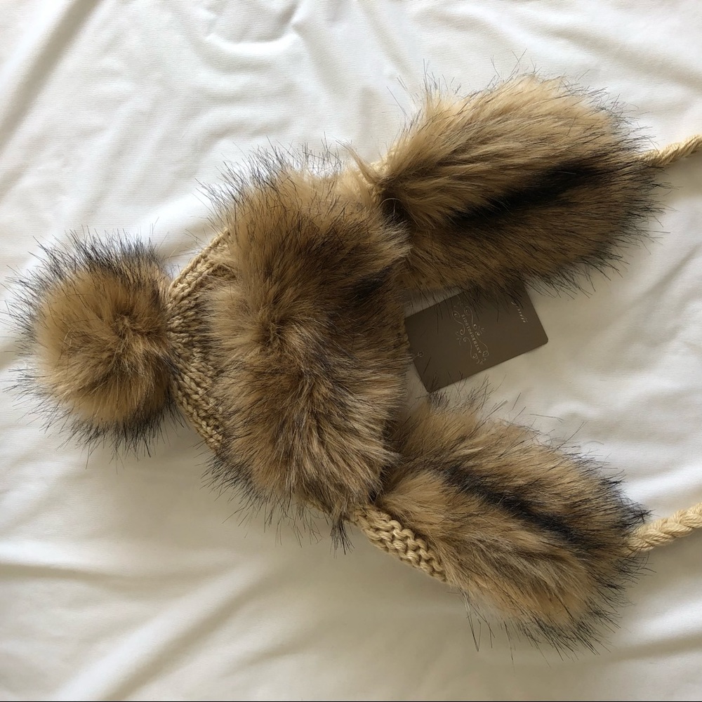 Madison 88 Pom Pom Faux Fur Trapper hat